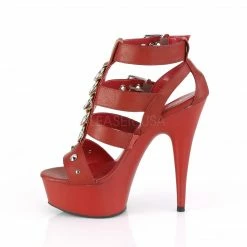 PLEASER Delight-658 Strappy T-Strap Metal Rings Studs Cage Club Sandals 6