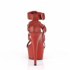 PLEASER Delight-658 Strappy T-Strap Metal Rings Studs Cage Club Sandals 6