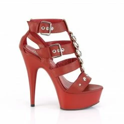 PLEASER Delight-658 Strappy T-Strap Metal Rings Studs Cage Club Sandals 6