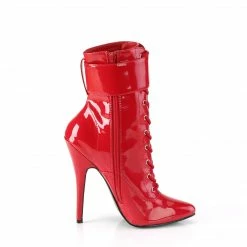 DEVIOUS Domina-1023 Red Patent Fetish 3 Sets Ankle Cuffs Boots Sz 5-15