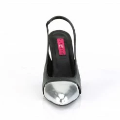 Pleaser Pink Label PLEASER Dream-405 Black Silver Work Dress Plus Size Slingback 4" Heels Size 8-17