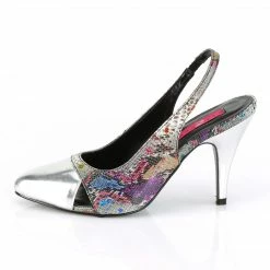 Pleaser Pink Label PLEASER Dream-405 Multi Colour Snake Print Plus Size Slingback 4