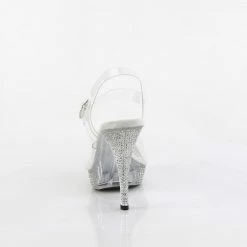 FABULICIOUS Elegant-408 Clear Rhinestone Fitness Model Comp Wedding Heels