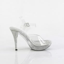 FABULICIOUS Elegant-408 Clear Rhinestone Fitness Model Comp Wedding Heels