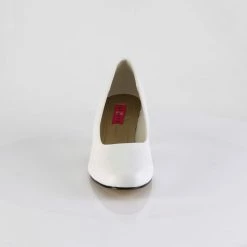 PLEASER PINK LABEL Fefe-01 White Black Red Drag Kitten Heel Pumps Women's 8-15