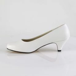 PLEASER PINK LABEL Fefe-01 White Black Red Drag Kitten Heel Pumps Women's 8-15