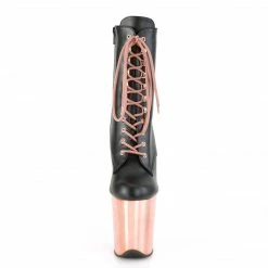 PLEASER Flamingo-1020 Red Rose Gold Chrome Stripper Pole Club Ankle 8