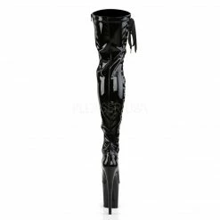 PLEASER Flamingo-3050 Black Lace Up Sides Dancer Stripper 8