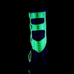 Mens/Unisex DEMONIA Gravedigger-255 Green Blacklight Reactive Shield Men's Unisex Boots