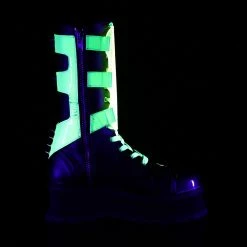 Mens/Unisex DEMONIA Gravedigger-255 Green Blacklight Reactive Shield Men's Unisex Boots