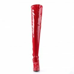 DEVIOUS Indulge-3000 Red Patent Drag Fetish Thigh Boots Large Plus Size 5-15