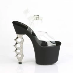 PLEASER Irongrip-708 Clear Black Copper Chrome Knuckle Ankle Platform 7