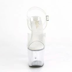 PLEASER Irongrip-708 Clear Black Copper Chrome Knuckle Ankle Platform 7