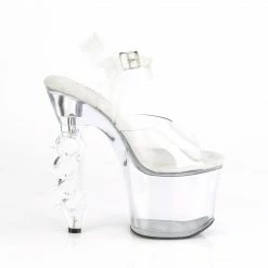 PLEASER Irongrip-708 Clear Black Copper Chrome Knuckle Ankle Platform 7