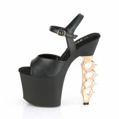 PLEASER Irongrip-709 Black Copper Silver Chrome Knuckle Ankle Platform 7