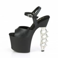 PLEASER Irongrip-709 Black Copper Silver Chrome Knuckle Ankle Platform 7