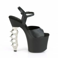 PLEASER Irongrip-709 Black Copper Silver Chrome Knuckle Ankle Platform 7