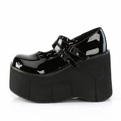 DEMONIA Kera-08 Black Patent Goth Punk Lolita Double Strap Buckle Mary Janes Platforms Heels