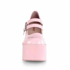 DEMONIA Kera-08 Pink Goth Punk Lolita Double Strap Buckle Mary Janes Platforms Heels