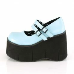 DEMONIA Kera-08 Blue Goth Punk Lolita Double Strap Buckle Mary Janes Platforms Heels