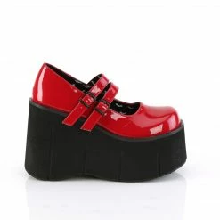 DEMONIA Kera-08 Red Goth Punk Lolita Double Strap Mary Janes Platforms Heels