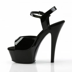 PLEASER Kiss-209 Black Patent Dancer Club Strap Platform 6