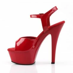 PLEASER Kiss-209 Red Patent Dancer Club Strap Platform 6