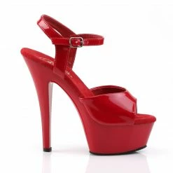 PLEASER Kiss-209 Red Patent Dancer Club Strap Platform 6