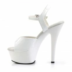 PLEASER Kiss-209 White Patent Dancer Club Strap Platform 6