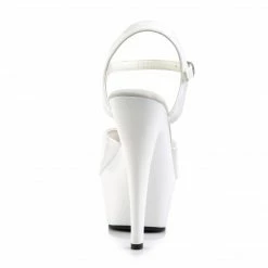 PLEASER Kiss-209 White Patent Dancer Club Strap Platform 6