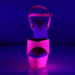 PLEASER Kiss-209 UV Reactive Neon Pink Dancer Club Strap Platform 6" Heels 4-13