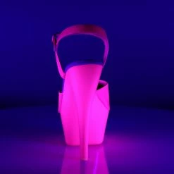 PLEASER Kiss-209 UV Reactive Neon Pink Dancer Club Strap Platform 6