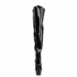 PLEASER Kiss-3010 Black White Patent Zipper 6