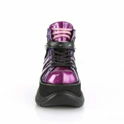 Boots DEMONIA Neptune-100 Glitter Mens Unisex UV Reactive Goth Punk Cyber Platform Boot
