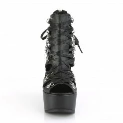 DEMONIA Poison-95 Goth Pentagram Charm Cage Bootie Strappy Bondage Wedge Heels