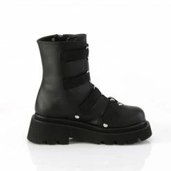 DEMONIA Renegade-50 Women's Black Goth Heart Rings Platform Boots