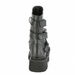 DEMONIA Renegade-55 Women's Black Goth Quick Release Strap Platform Boots
