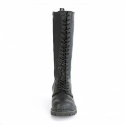 DEMONIA Riot-20 Faux Vegan Leather Mens Unisex Goth Rocker Biker Combat Boots