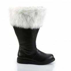 FUNTASMA Santa-106WC Black Faux Fur Wide Calf Men's Santa Claus Costume Boots