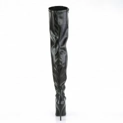 PLEASER Seduce-3000 Black PU Drag Cross Dresser Thigh Boots 5