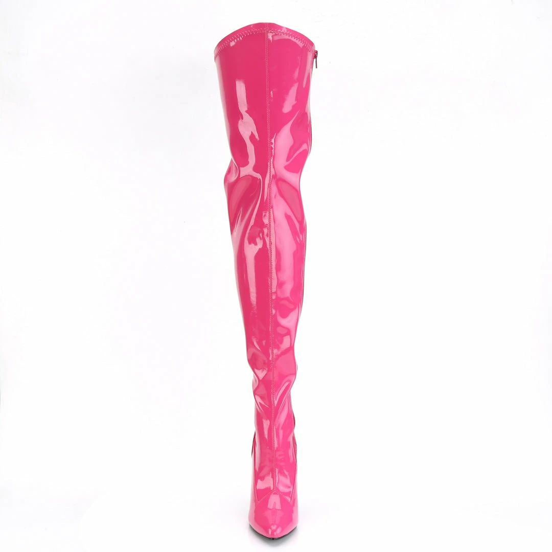 PLEASER Seduce-3000 Pink Drag Cross Dresser Thigh Boots 5" Heel Women's Sz 5-15