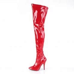 PLEASER Seduce-3000 Red Drag Cross Dresser Thigh Boots 5
