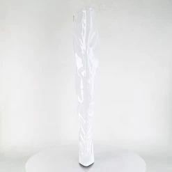 PLEASER Seduce-3000 White Drag Cross Dresser Thigh Boots 5" Heel Women's Sz 5-15