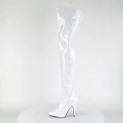 PLEASER Seduce-3000 White Drag Cross Dresser Thigh Boots 5