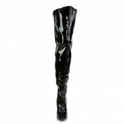 PLEASER Seduce-3000WC Black Patent WIDE WIDTH Large Size Drag Boots 5-15