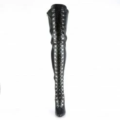 Boots PLEASER Seduce-3024 Black Faux Leather Heels Drag Cross Dresser Thigh Boot 5-15