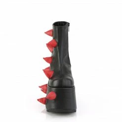 DEMONIA Slay-77 Black Red Puffed Horns Spikes Funky 7