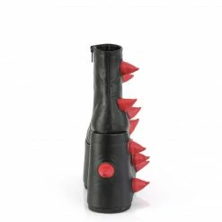 DEMONIA Slay-77 Black Red Puffed Horns Spikes Funky 7