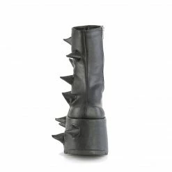 DEMONIA Slay-77 Black Puffed Horns Spikes Funky 7" Platform Ankle Boots