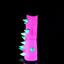 DEMONIA Slay-77 UV Neon Pink Green Puffed Horns Spikes 7